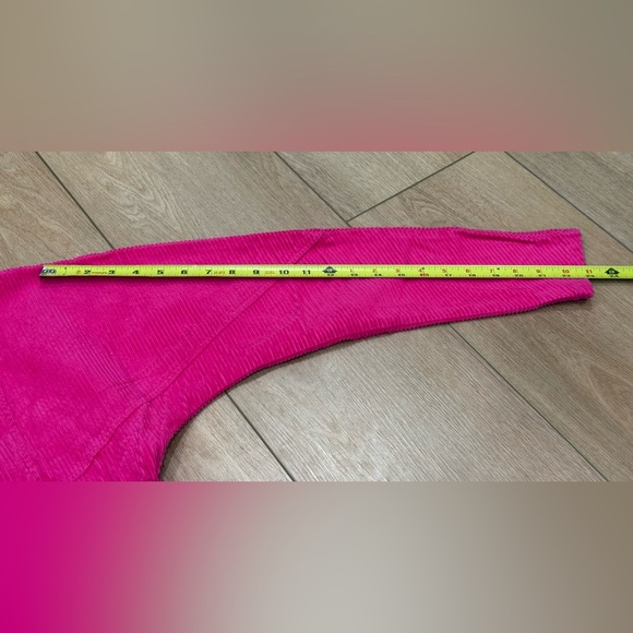 Zara Denim Co Pink Corduroy Wrap Dress Long Sleeve Size 6 - Picture 9 of 9